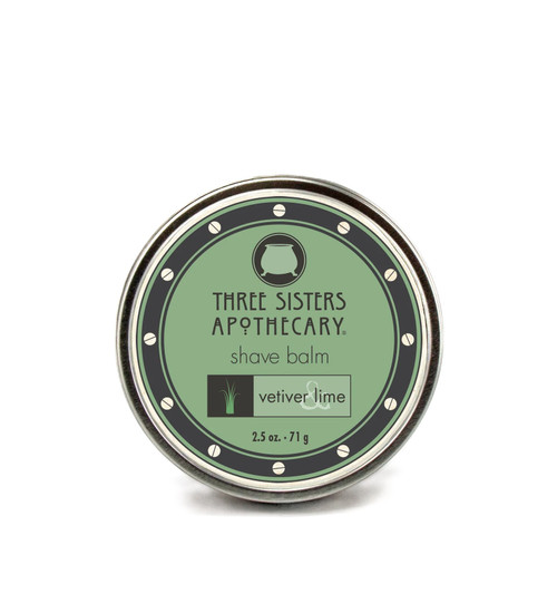 Three Sisters Apothecary – Vetiver & Lime Shave Balm – Ultra‑Light Botanical Skin Nourishment – 2.5oz 