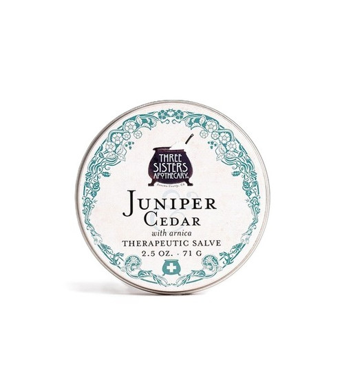 Three Sisters Apothecary – Juniper & Cedar with Arnica Salve – Restorative Botanical Skin Support – 2.5oz