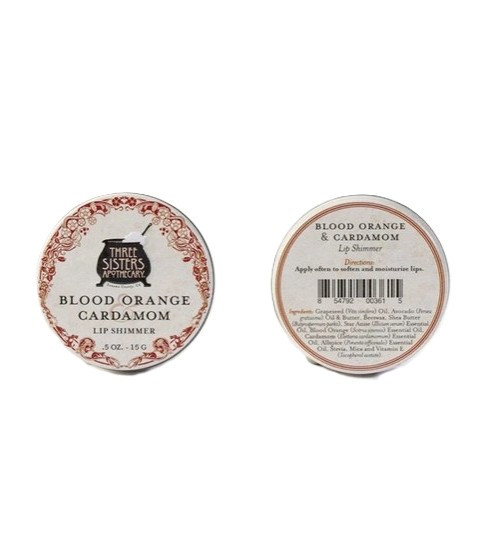 Three Sisters Apothecary – Blood Orange & Cardamom Lip Shimmer – Hydrating Botanical Lip Care – 0.5oz