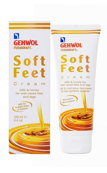Gehwol – Fusskraft Soft Feet Cream – Hyaluron, Milk & Honey – Deep‑Moisturizing Foot & Leg Cream for Silky, Well‑Cared‑For Skin – 125ml / 4.4oz