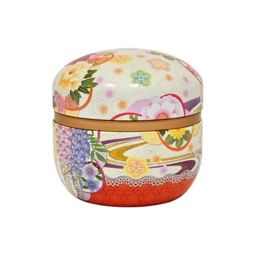 Urban Tokyo – Floral Red Tea Canister – 3.5 fl oz – Aluminum – Made in Japan