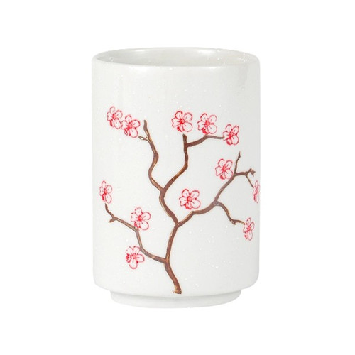 Urban Tokyo – Cherry Blossoms Sakura Yunomi Tea Cup – Reactive Glaze Porcelain – 10oz