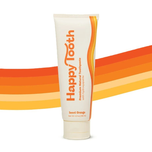 Happy Tooth – Sweet Orange - Natural Hydroxyapatite Toothpaste – Gentle Whitening & Daily Mineral Support – 4oz