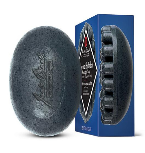 Jack Black – Charcoal Body Bar Massaging Soap – Deep‑Cleansing Exfoliation & Odor Control – 4.75oz