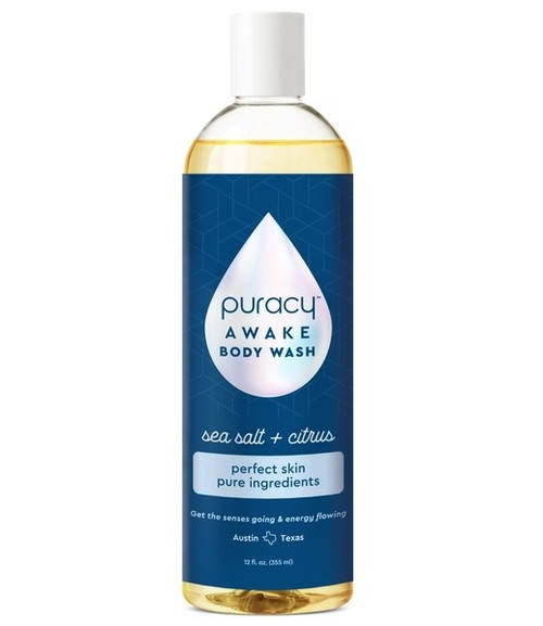Puracy – Natural Awake Body Wash – Nourishing Plant‑Based Cleanser – Citrus & Sea – 12oz