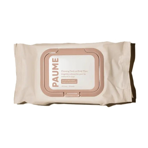 PAUME – Cleansing Hand & Body Wipes – Gentle, Plant‑Based Cleanser & Fibers – 20 Count