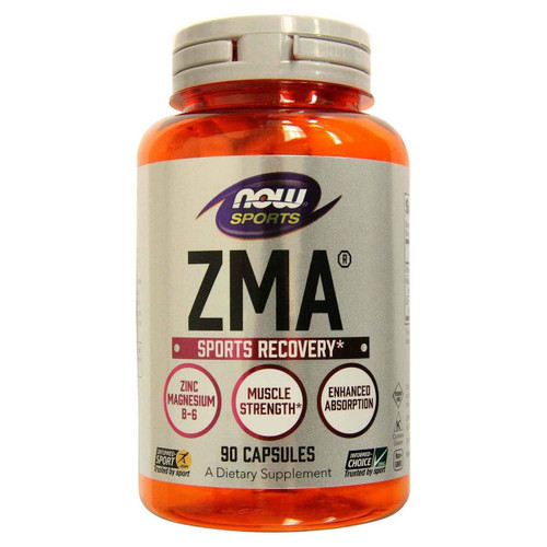 NOW Foods – ZMA® 800mg – Zinc, Magnesium & B‑6 – Muscle Strength & Recovery – 90 Veg Capsules