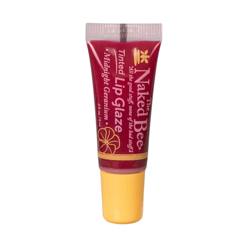 The Naked Bee - Tinted Lip Glaze - Midnight Geranium - Plum Glossy Tint - 0.3 fl oz