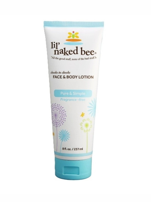 The Naked Bee - Cheek to Cheeks Pure & Simple Face & Body Lotion - Fragrance Free Gentle Moisture - 8oz