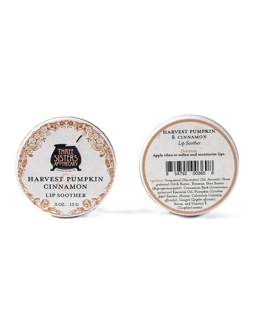 Three Sisters Apothecary – Harvest Pumpkin Cinnamon Lip Soother – Softening, Nourishing Comfort – 0.5oz