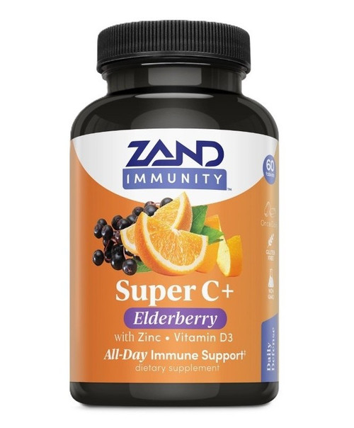 Zand - Super C+ Elderberry - Vitamin & Herbal Complex - Vitamin C, Vitamin D-3, Zinc, Elderberry - 60 Tablets