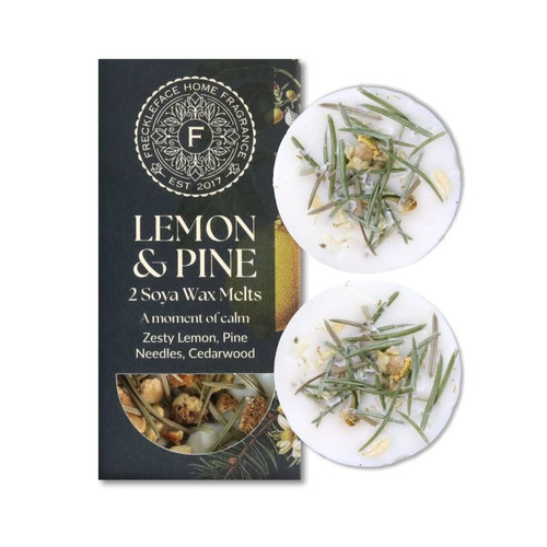 Freckleface Home Fragrance - Lemon & Pine Wax Melts - Uplifting Clean Calm - 2ct