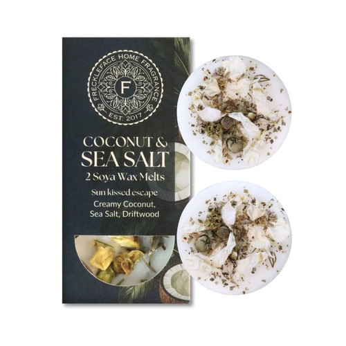 Freckleface Home Fragrance - Coconut & Sea Salt Wax Melts - Sunlit Coastal Breeze - 2ct