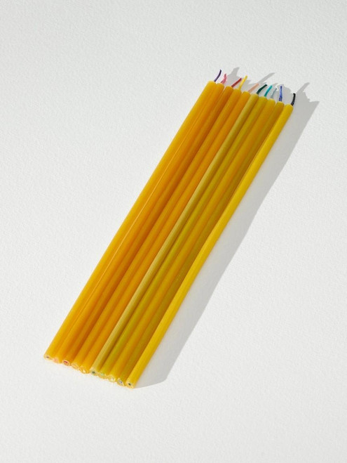 OVO Things - Slim Lithuanian Beeswax & Cotton Candles - Multicolored Pure Beeswax Glow - 10ct