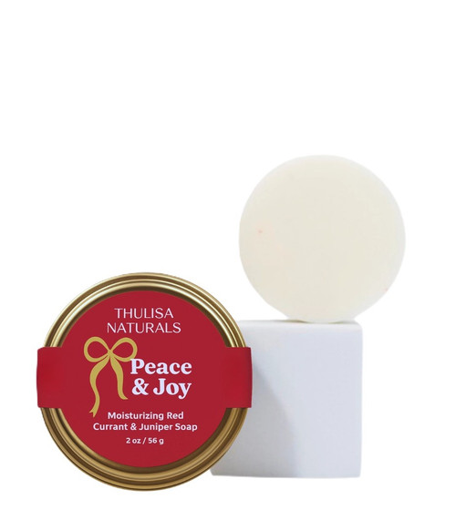 Thulisa Naturals - Peace & Joy Christmas Soap - Red Currant & Juniper - Festive Fragrance & Soft Skin - 2oz