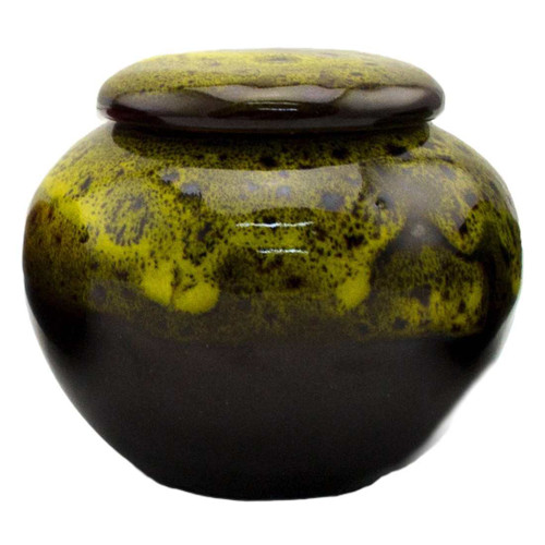 Original Source - Ceramic Glaze Tea Canister Yellow - Airtight Storage & Artisan Style