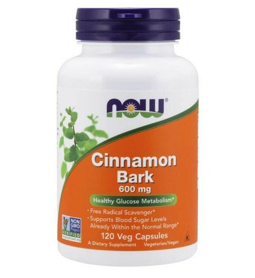 NOW Foods – Cinnamon Bark 600mg – Supports Healthy Glucose Metabolism – 120 Capsules