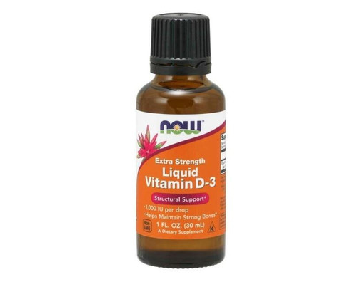NOW Foods – Liquid Vitamin D‑3 Extra Strength – Helps Maintain Strong Bones & Immune Support – 1oz