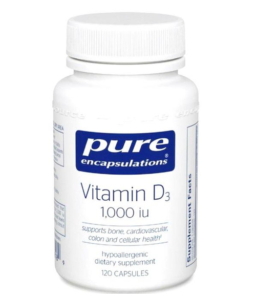 Pure Encapsulations – Vitamin D3 1,000 IU – Bone, Cellular & Immune Support – 60 Capsules