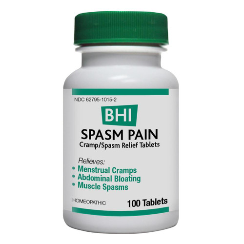 BHI – Spasm Pain – Homeopathic Tablets for Menstrual Cramps, Abdominal Bloating & Muscle Spasms – 100 Count
