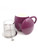 Cha Cult - Saara Infuser Mug - Elegant Plum Tea Mug with Stainless-Steel Strainer - 11.8oz