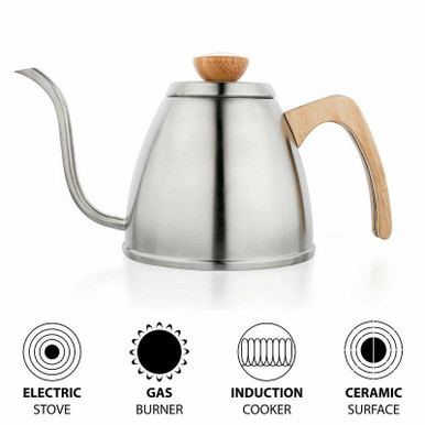 TEALYRA - Stainless Steel Gooseneck Kettle 40oz - Coffee Tea Teapot