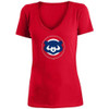 Chicago Cubs Womens Red 1984 Cooperstown V-Neck Shirt by New Era Apparel at SportsWorldChicago