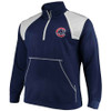 Chicago Cubs Big and Tall Quarter-Zip Two-Tone Pullover Jacket by Majestic at SportsWorldChicago
