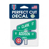 Chicago Cubs Clark and Addison 4 x 4 Perfect Cut Decal by WinCraft at SportsWorldChicago