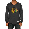 Chicago Blackhawks Long Sleeve Contrast Stitching Pullover Crew by Retro Brand at SportsWorldChicago