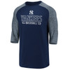 New York Yankees Navy Iconic Marble Clutch 3/4 Sleeve Shirt