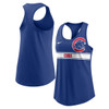 Chicago Cubs Royal Women's Cropped Logo Performance Racerback Tank Top