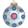 Chicago Cubs Silver Polka Dot Ornament