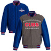 Chicago Cubs 2016 World Series Champions Commemorative Melton / Polyester Reversible Jacket by JH Design at SportsWorldChicago