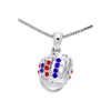 Cubbies Colored All-Star Crystal Baseball Glove Necklace by Fan Star Jewelry at SportsWorldChicago