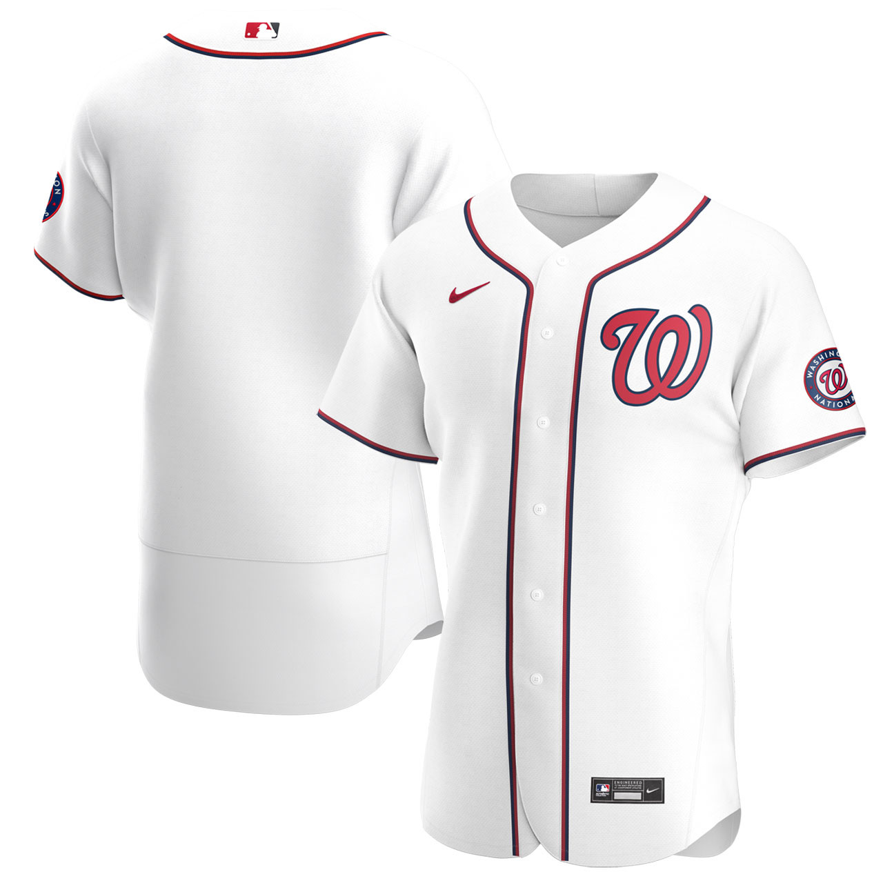 Washington Nationals White Home Authentic Jersey 3 by Nike