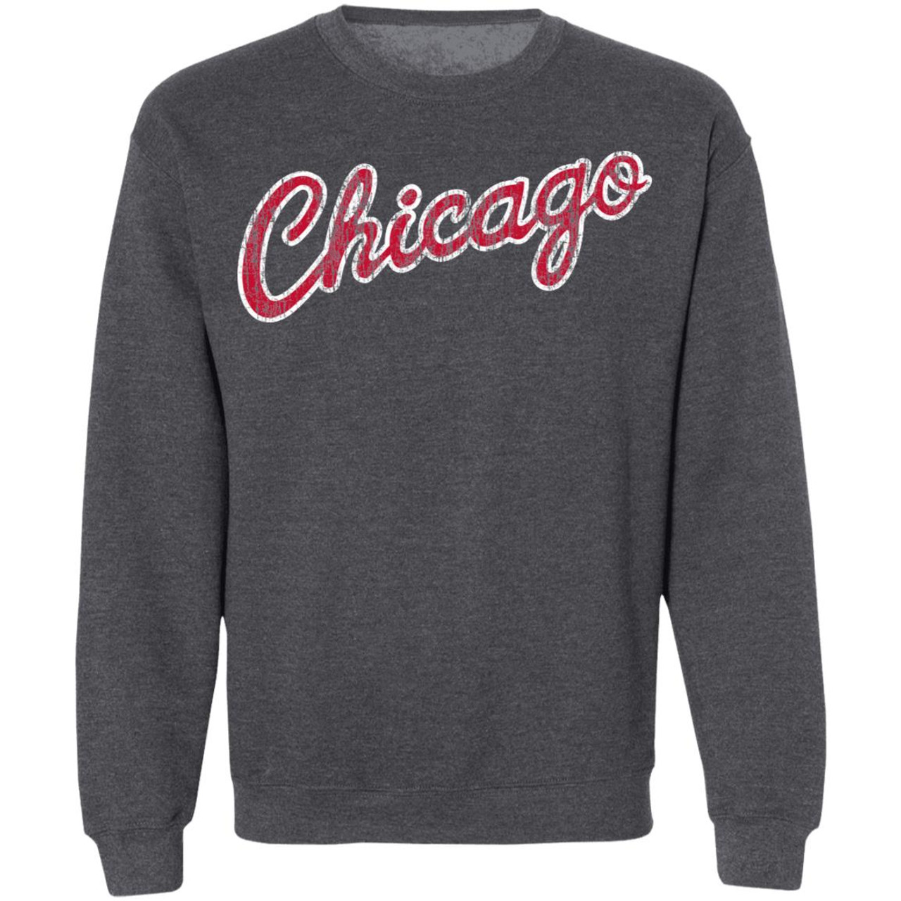 Chicago MJ Retro Distressed Script Crewneck Sweatshirt | Chicago Basketball