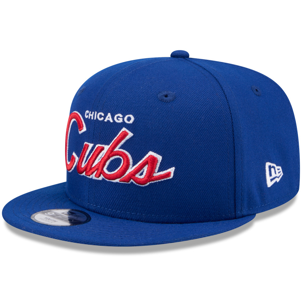Men's Chicago Cubs New Era Black Chainstitch 9FIFTY A-Frame Snapback Hat
