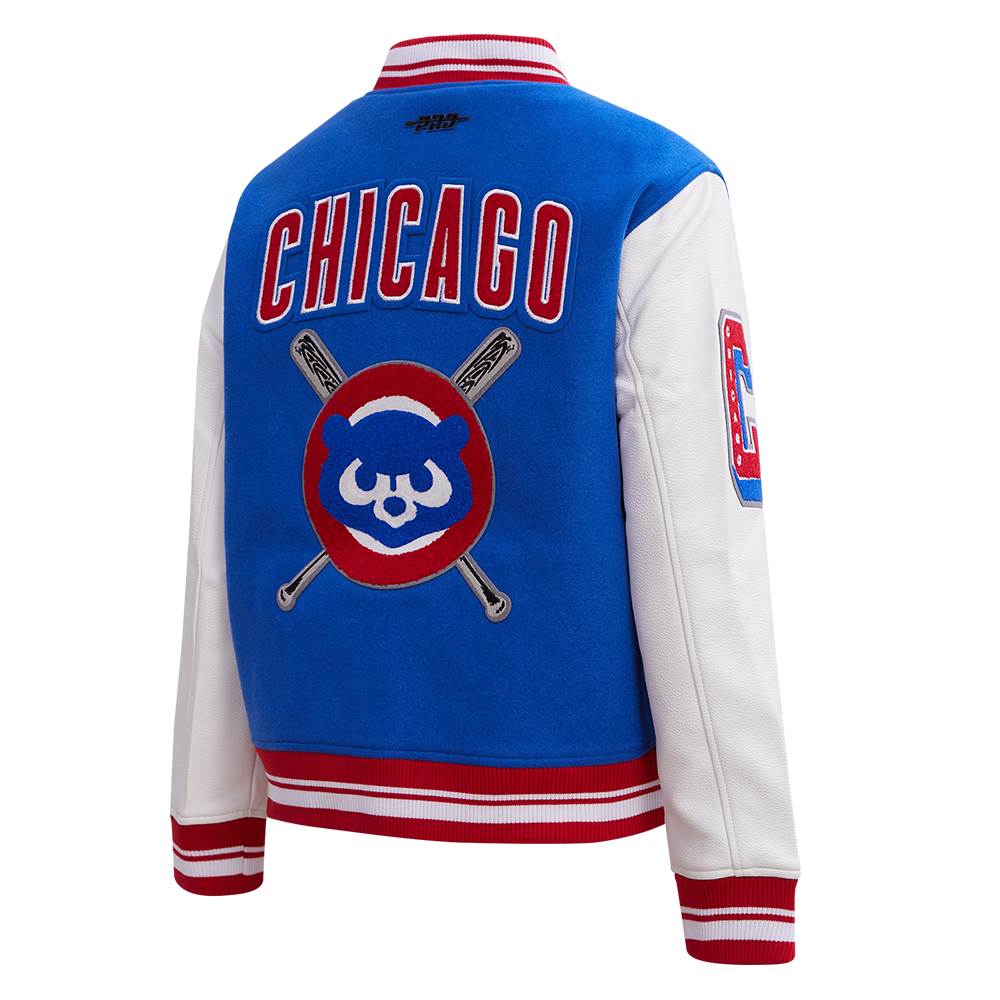 Chicago Cubs Women's Mash Up FullZip Varsity Jacket by Pro Standard