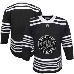 blackhawks jersey black and silver