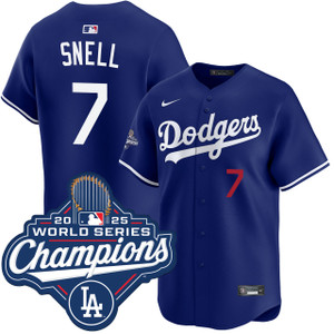 Blake Snell Los Angeles Dodgers Alternate Royal Limited 2025 World Series Champions Jersey by NIKE® at SportsWorldChicago