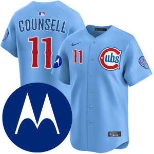 Craig Counsell Chicago Cubs Blues Alternate Limited Motorola Patch Jersey by NIKE® at SportsWorldChicago