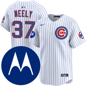Jack Neely Chicago Cubs Home Limited Motorola Patch Jersey by NIKE® at SportsWorldChicago