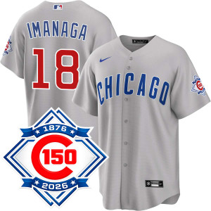 Shota Imanaga Kanji Chicago Cubs Road 150th Anniversary Jersey by