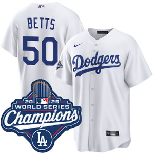 Mookie Betts Los Angeles Dodgers Home World Series Jersey by NIKE