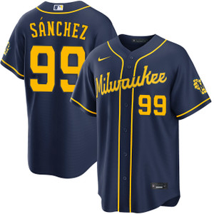Gary Sánchez Milwaukee Brewers Alternate Navy Jersey by NIKE