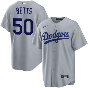 Mookie Betts Los Angeles Dodgers Road Stadium Jersey by NIKE