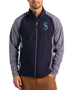 Seattle Mariners Navy Blue Adapt Soft Knit Stretch Hybrid Full Zip