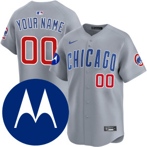 Chicago Cubs Personalized Road Limited Motorola Patch Jersey by NIKE®