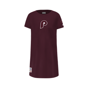 phillies jersey dress Pro Standard Philadelphia Girls Maroon Classic Essentials Short Sleeve Dress, Maroon, Size 4 Baseball